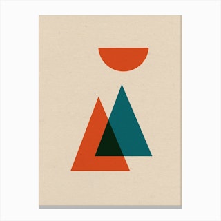 Minimal Mountain Geometric Canvas Print