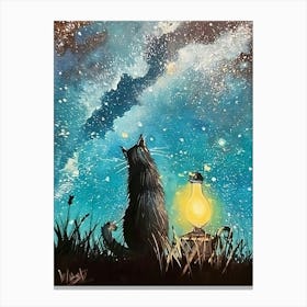 Stargazing Cat Canvas Print