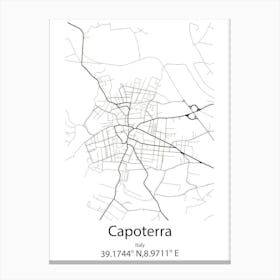 Capoterra,Italy Minimalist Map Canvas Print