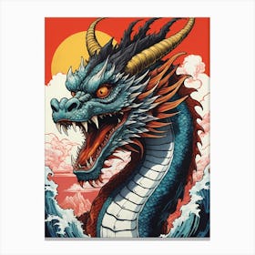 Japanese Dragon Pop Art Style (58) Canvas Print