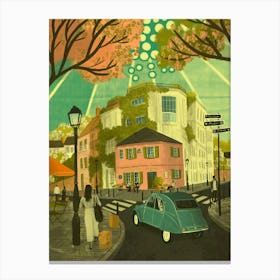 Paris Pink Montmartre Cafe Canvas Print