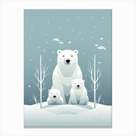 Arctic Embrace; Canvas Of Polar Bear Kinship Canvas Print