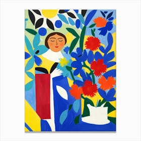 Woman In A Garden 1 Canvas Print