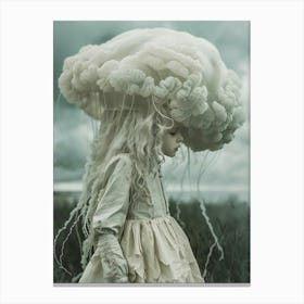 Girl With A Jellyfish Head Canvas Print