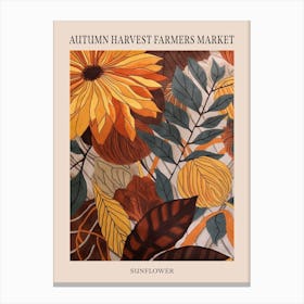 Fall Botanicals Sunflower 1 Poster Canvas Print
