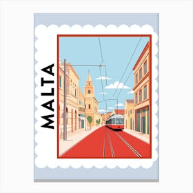 Malta 1 Travel Stamp Poster Canvas Print