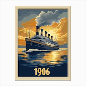 Aihrgdesign A Vintage Travel Poster Of A Luxury Steamship Sai C65b5b3d 8eca 47d8 Ab1d 6886385448a9 3 Canvas Print