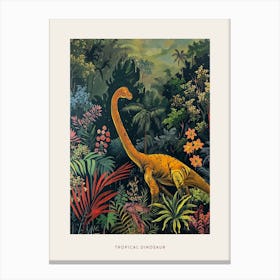 Dinosaur In The Tropical Landscape Painting 1 Poster Canvas Print