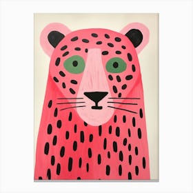Pink Polka Dot Lion 2 Canvas Print