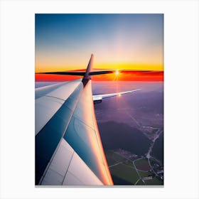Sunset Airplane Wing - Reimagined Canvas Print