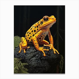 Golden Poison Frog Realistic Portrait 4 Canvas Print