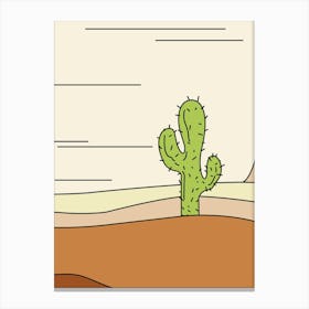 Cactus In The Desert 1 Canvas Print