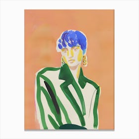 Woman With Blue Hair 2 Canvas Print