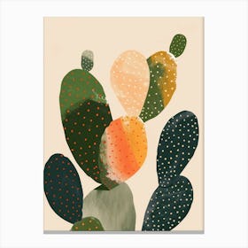 Nopal Cactus Minimalist Abstract Illustration 4 Canvas Print