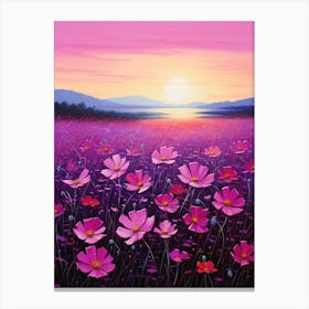 Sunset Pink Cosmos Canvas Print