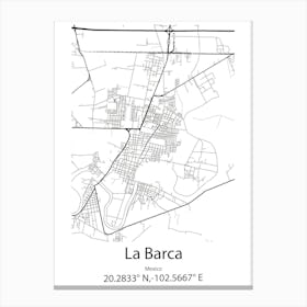 La Barca,Mexico Minimalist Map Canvas Print