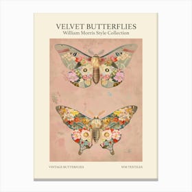 Velvet Butterflies Collection Vintage Butterflies William Morris Style 3 Canvas Print