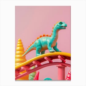 Pastel Toy Dinosaur On A Rollercoaster 1 Canvas Print