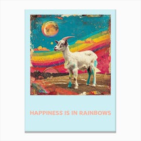Happiness Is In Rainbows Animal Poster 3 Canvas Print