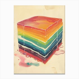 Rainbow Jelly Slice Vintage Advertisement Illustration 2 Canvas Print