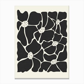 Black And White Minimalistic Florals Canvas Print