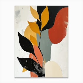 Abstract Leaves, Boho Canvas Print