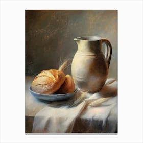 Bread And Jug Canvas Print