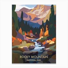 Rocky Mountain National Park Travel Poster Matisse Style 4 Canvas Print