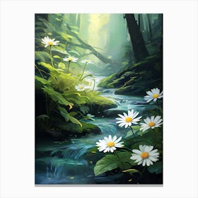 Daisy Wildflower In Rainforest, South Western Style (3) Canvas Print