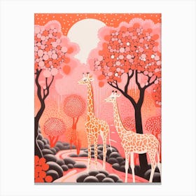 Giraffe Under The Trees 3 Canvas Print