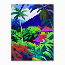 Dominical Costa Rica Colourful Painting Tropical Destination Canvas Print