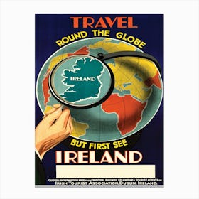 See Ireland First, Vintage Travel Poster Canvas Print