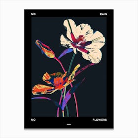 No Rain No Flowers Poster Poppy 3 Canvas Print