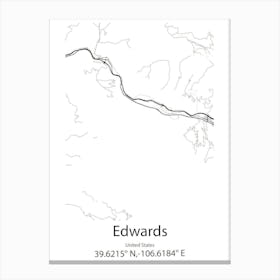 Edwards,United States Minimalist Map Canvas Print