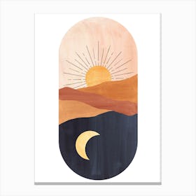 Day and night In The Desert Canvas Print