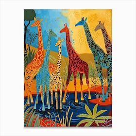 Giraffe Earth Tones 2 Canvas Print