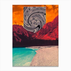 Portal Glitch Landscape Collage Canvas Print