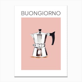 Pink Moka Espresso Italian Coffee Maker Buongiorno Canvas Print