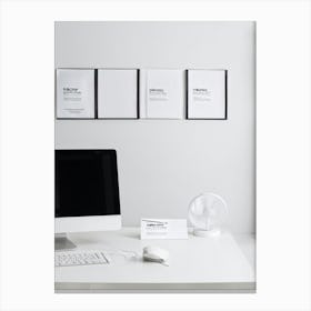 White Office Mockup Canvas Print