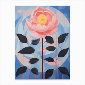 Peony 1 Hilma Af Klint Inspired Pastel Flower Painting Canvas Print