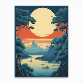 Lake Mashu, Japan Vintage Travel Art 1 Canvas Print