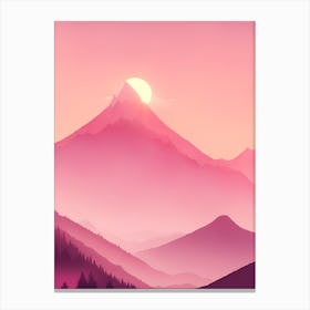 Misty Mountains Vertical Background In Pink Tone 41 Canvas Print