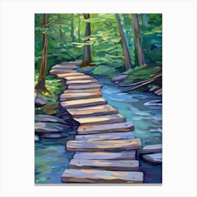 Wooden Bridge In The Woods Canvas Print