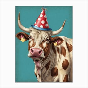 Birthday Cow Canvas Print Canvas Print