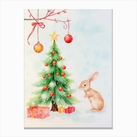 Watercolor Christmas Card 1 Canvas Print