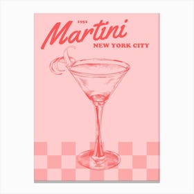 Pink Retro Martini Canvas Print