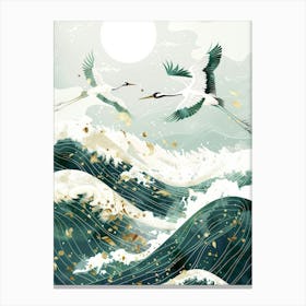 Cranes In The Sea Canvas Print