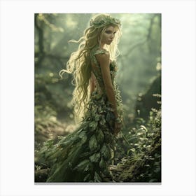 Fairy Girl In The Forest 3 Canvas Print