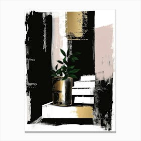 Gold And Black 106 Canvas Print