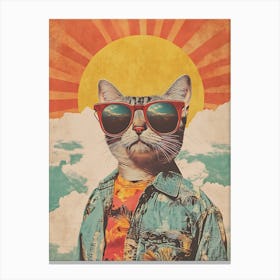 Vintage Retro Poster Cool Cat 3 Canvas Print